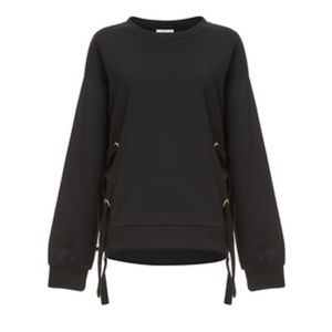 Storee DailyLook Black Side Tie Sweatshirt Medi…